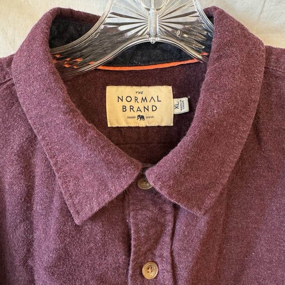 The Normal Brand Shirt Mens Size XL Plum Purple Long Sleeve Flannel - Picture 4 of 11